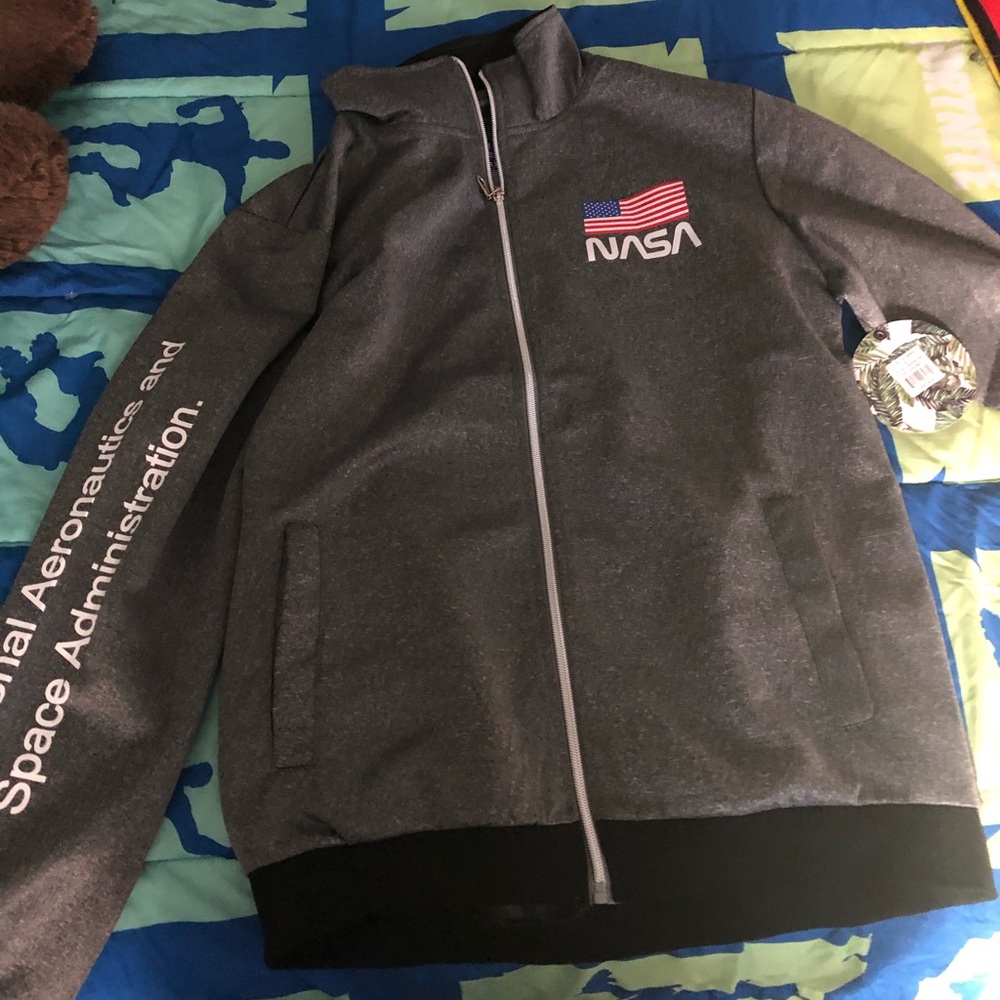 Pacific blue NASA zip up